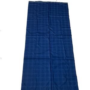 Loro Piana Zelander Fabric 100% Wool Plaid Blue 1.75Yd Remnant Selvedge Label